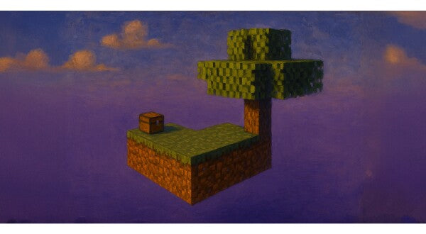Minecraft Sky Block Leinwand